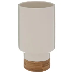 VASE CERAMIQUE BAMBOU COLLECTIONNEUR BLANC H.18CM