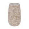 VASE CERAMIQUE BEIGE ET BLANC H.19CM
