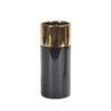 VASE CERAMIQUE NOIR DORE H.24CM