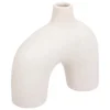 VASE CERAMIQUE SABLEE BLANC ASY H.18CM
