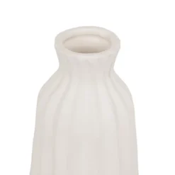 VASE CERAMIQUE STRIE FERNAN BLANC H.30CM