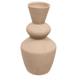 VASE CERAMIQUE TOTEM EZIA BLANC H.34CM