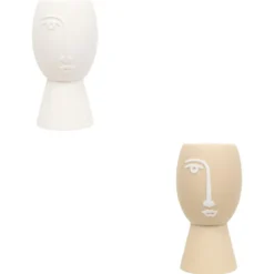 VASE CERAMIQUE VISAGE PAM H.19.8CM