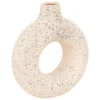 VASE CIRCLE CERAMIQUE BLANC NOIR H.30CM