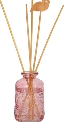 VASE DIFFUSEUR DECORE ROSE BATONS FLAMANT ROSE