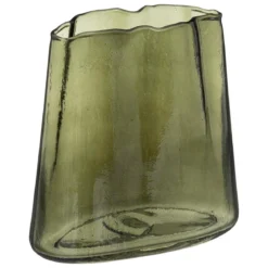 VASE IRREGULIER VERRE VERT JEMO H.20CM