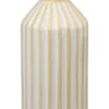 VASE JAUNE ET BLANC LIGNE RELIEF 11.5X11.5X24CM
