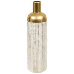 VASE METAL MIRSA DORE BLANC H.60.5CM