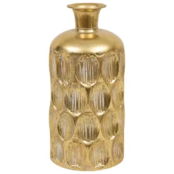 VASE METAL STRIE BELLI DORE H.41CM