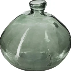 VASE ROND VERRE RECYCLE KAKI D.45CM