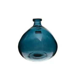 VASE ROND VERRE RECYCLE ORAGE D.23CM