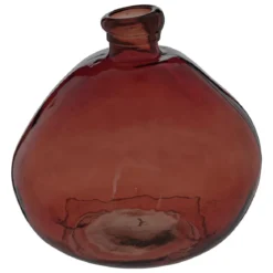 VASE ROND VERRE RECYCLE ULY AMBRE D.33CM