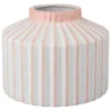 VASE ROSE ET BLANC LIGNE RELIEF 16.5X16.5X13.5CM