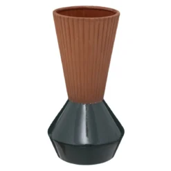 VASE TERRACOTTA BICOLORE VERT ALICANTE H.25CM
