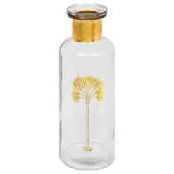 VASE VERRE BOUTEILLE TRANSPARENTE TROPICAL BOUDOIR H.22CM