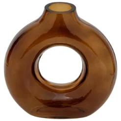 VASE VERRE CIRCLE AMBRE H.20.5CM