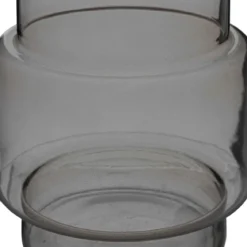 VASE VERRE GEOMETRIQUE GRIS MAY H.26.5CM