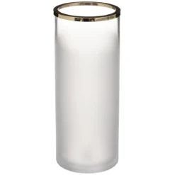 VASE VERRE GIVRE ARTIF OR H.25CM