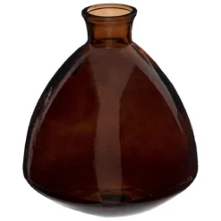 VASE VERRE RECYCLE BRUN CANDY H.19CM