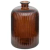 VASE VERRE RECYCLE LUZ AMBRE H.23CM
