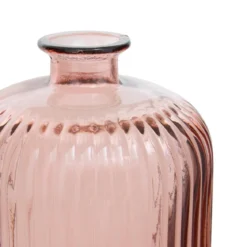 VASE VERRE RECYCLE LUZ ROSE H.23CM