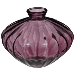 VASE VERRE RECYCLE ROSE CANDY H.14CM