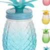 VERRE ANANAS AVEC PAILLE 400ML