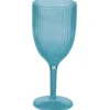 VERRE A PIEDS RELIEF 35CL BLEU