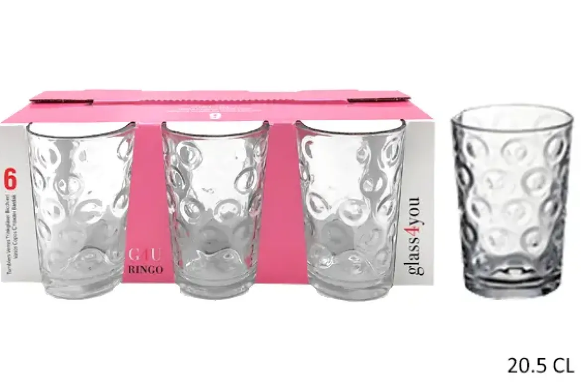 6 VERRES RINGO 20.5CL
