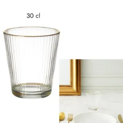 VERRE STRIE LISERE GOLD 30CL