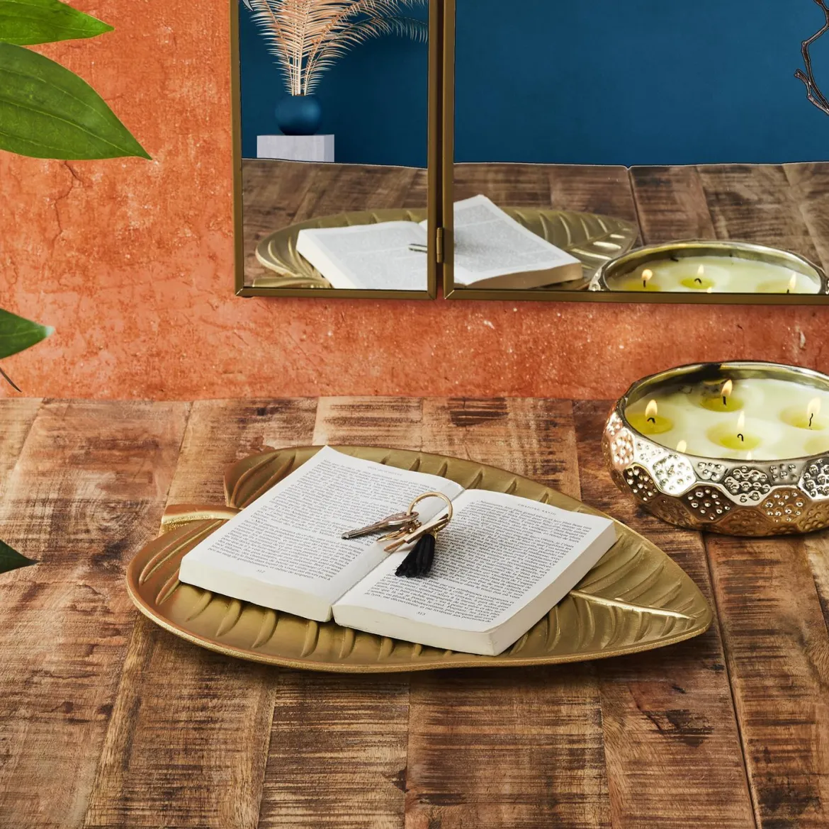 VIDE POCHE FEUILLE DORE