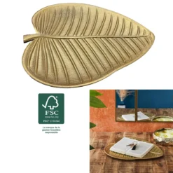 VIDE POCHE FEUILLE DORE