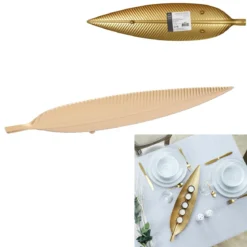 VIDE POCHE METAL FEUILLE DORE