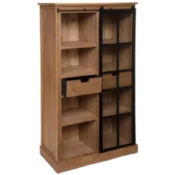 VITRINE BIBLIOTHEQUE 2 TIROIRS DANIK