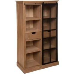 VITRINE BIBLIOTHEQUE 2 TIROIRS DANIK