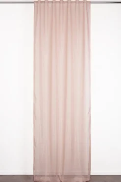 VOILAGE ELAURA ROSE 135X300CM GALON FRONCEUR PATTE CACHEE