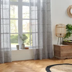 VOILAGE INDI A OEILLETS GRIS 140X240CM