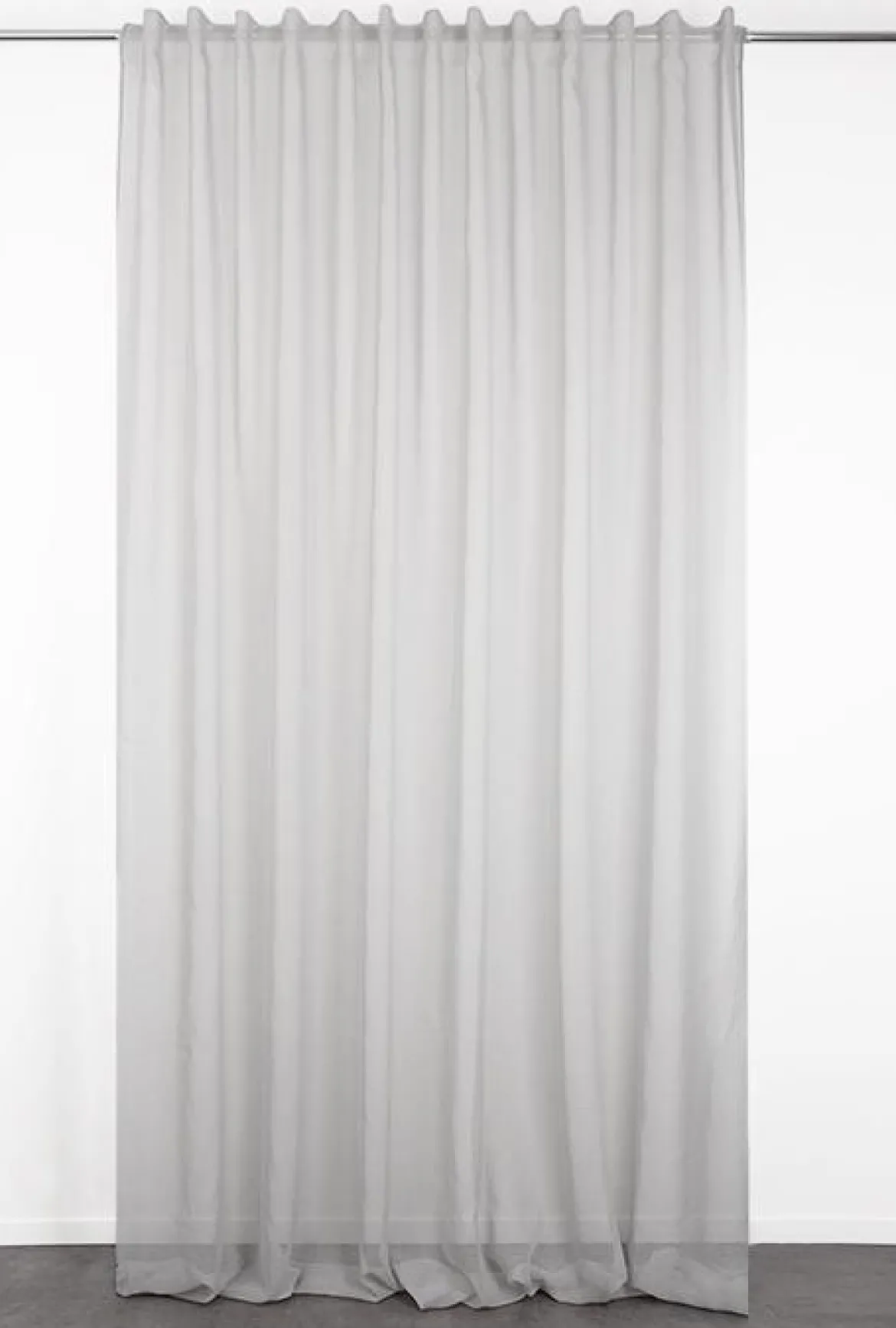 VOILAGE ZEPHYR GRIS 280X300CM GALON FRONCEUR PATTE CACHEE