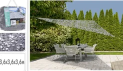 VOILE OMBRAGE CAMOU TRIANGLE 3.6X3.6X3.6M GRIS CLAIR