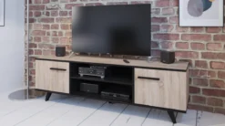 WAYNE BANC TV 2PORTES 2NICHES CHENE BROSSE NOIR